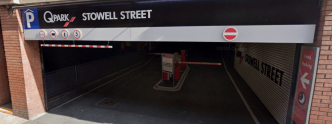 The entrance to Stowell Street car park in Newcastle.